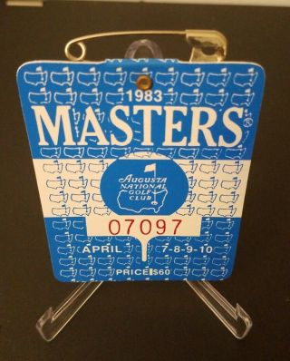 1983 Masters Badge Augusta National Golf Ticket Seve Ballesteros Wins 4 - Day