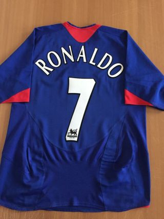 Ronaldo 7.  Manchester United Away Football Shirt 2005 - 2006.  Size: Erased.  Nike