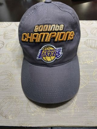 Vintage 2001 Los Angeles Lakers Nba Back To Back Champions Hat Official Nba