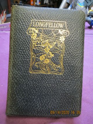 Art Nouveau Padded Leather 1901 Poems Of Henry W.  Longfellow