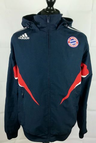 Bayern Munich 2008 Adidas Hooded Track Jacket Men Size Xl Lined Track Top Hoodie