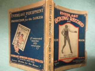 Rare - 1922 Everlast Boxing Record Book - " 1st Year Issue Of The Everlast Books "