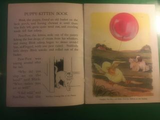 JD333 Vintage Linen Children ' s Puppy Kitten Book The Regensteiner Corp Chicago 3