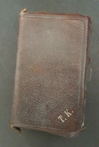 Antique Pocket - Sized Holy Bible Psalter Church Hymnary Oxford - Leather Binding