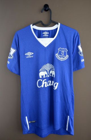 Everton 2015 2016 Home Umbro Football Shirt Jersey Chang Size S Patches