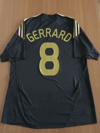 Gerrard 8.  Liverpool Away Football Shirt 2009 - 2010.  Size: L.  Adidas Jersey