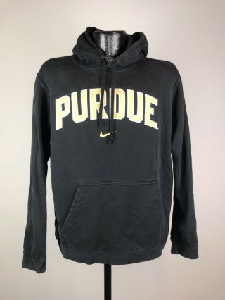 Men’s Nike Purdue Boilermakers Black Cotton Sweatshirt Hoodie Large
