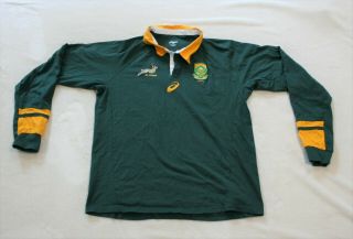 Asics Sa Rugby South Africa Springboks Long Sleeve Shirt Jersey Mens Xl