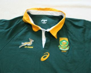 Asics SA Rugby South Africa Springboks Long Sleeve Shirt Jersey Mens XL 2