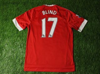 Manchester United 17 Blind 2015 - 2016 Football Shirt Jersey Home Adidas