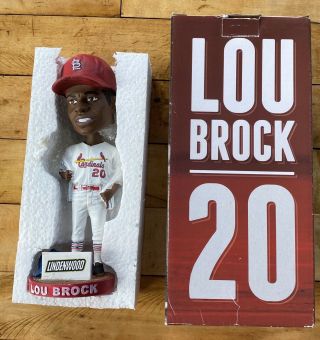 Lou Brock Bobblehead 20 St Louis Cardinals 7 - 31 - 15 Boxed Lindenwood