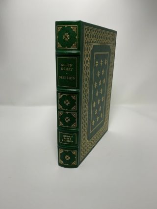 Franklin Library Signed First Edition Decision By Allen Drury Leather Bound Book