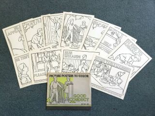 Good Conduct Picture Posters To Color Set No.  527 Vintage 1950