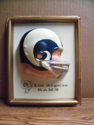 1965 Nfl Los Angeles Rams Technigraph Plastic Football Wall Helmet Plaque