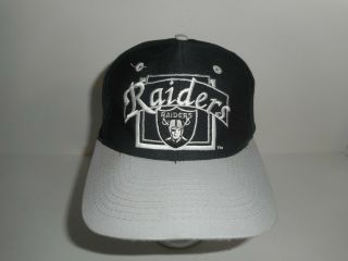 Vintage 90s Drew Pearson Oakland Raiders Snapback Hat Cap
