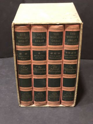 Vintage Book Set The World’s Greatest Thinkers 4 Volume Set 1947 Random House