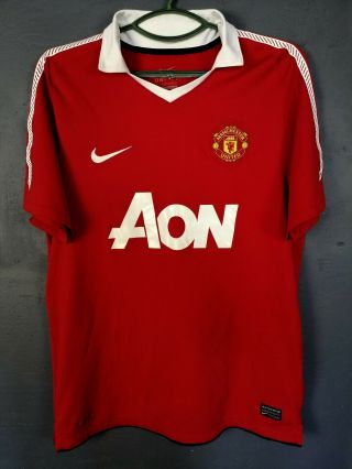 Nike Fc Manchester United 2010/2011 Home Red Soccer Football Shirt Jersey Size M