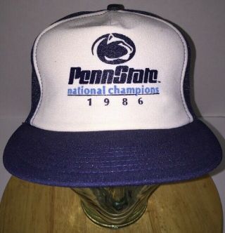 Vintage Penn State 1986 National Champions Ncaa Trucker Hat Cap Snapback 80s Usa
