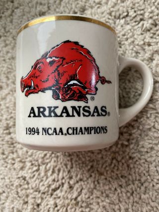 Vintage Arkansas Razorbacks 1994 Ncaa Champions Season Record,  Sec,  Coffee Mug