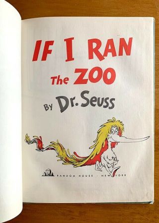 If I Ran The Zoo by Dr.  Seuss,  1950 1st Ed.  HC Rare Childrens Book 3