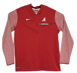 Nike Dri Fit Alabama Crimson Tide Mens Size Large Pullover 1/4 Zip Mock Neck