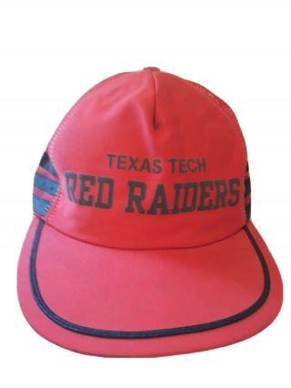 Texas Tech Red Raiders Made In Usa Lucky Stripes Cap Hat Vintage Mahomes