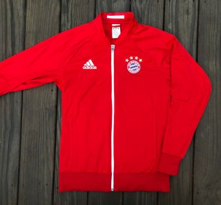 Adidas Fc Bayern Munchen (munich) Full Zip Warm Up Track Jacket Size Medium