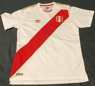 Peru Soccer Home Jersey 2018 World Cup Men Size Xl -