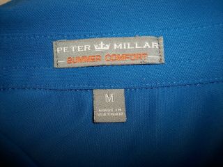 Peter Millar Southern Comfort Medium Blue Poly/Spandex Shirt Sebonack Golf Club 3