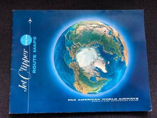 Vintage 1970 Pan American World Airways Jet Clipper Route Maps Book