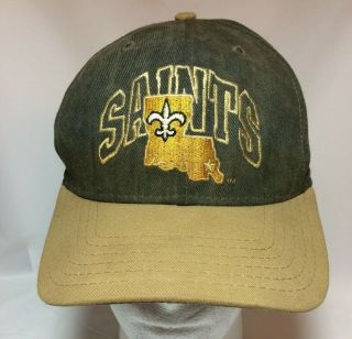 Orleans Saints Vintage Football Snapback Hat Louisiana Fleur De Lis Usa Nfl