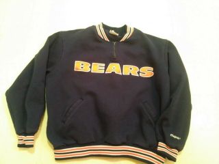 Vintage 90s Chicago Bears Majestic 1/4 Zip Sweatshirt Pullover Xl Nfl Usa