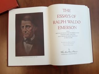 The Essays of Ralph Waldo Emerson,  1979,  HB,  Leather,  Gilded edges 3