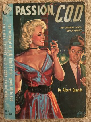 Vintage Digest Sized Pb Book - Passion C.  O.  D.  Cameo Books Pulp Gga Albert Quandt
