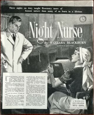 Night Nurse By Barbara Blackburn,  A Woman’s Illustrated Mini - Book C.  1950’s