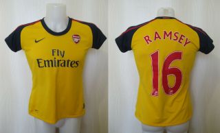 Ladies Arsenal London 16 Ramsey 2008/2009 Away Size L Nike Shirt Jersey Womens