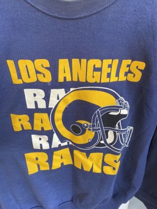 Rare Vintage 80’s La Los Angeles Rams Nfl Crewneck Sweatshirt Made In Usa