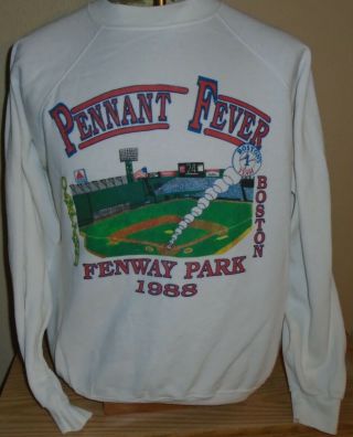 Vintage 1988 Fenway Park Boston Oakland Large Sweatshirt