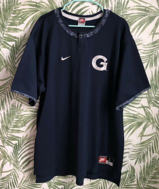 Vintage Nike Georgetown Hoyas Warm - Up Shooting Shirt Jersey Men’s L Xl 90s Ncaa