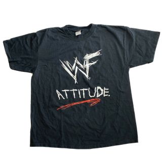Wwf Vintage 2000 Attitude Scratch Logo T - Shirt Xl World Wrestling Federation Ent