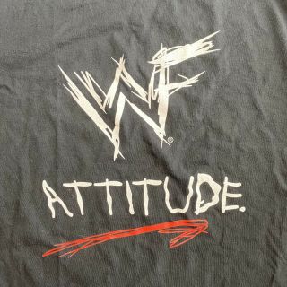 WWF Vintage 2000 Attitude Scratch Logo T - Shirt XL World Wrestling Federation Ent 2