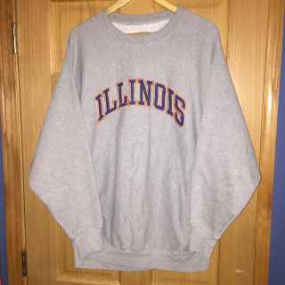 Vintage University Of Illinois Pullover Sweatshirt Large Men 