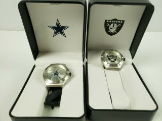 Dallas Cowboys & Raiders Gametime Nfl Stainless Steel Watch Analog Quartz