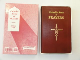 1990 - Catholic Book Of Prayers Large Print,  Leather Cover