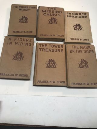 6 Vintage Books A Figure In Hiding The Tower Treasure " By Franklin W.  Dixon