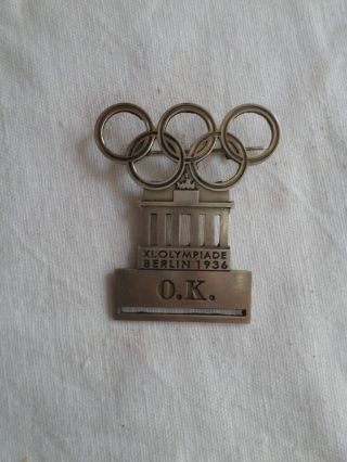 Badges From Olimpic Games Berlin 1936 Ok