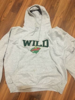 Minnesota Wild Nhl Pullover Gray Hooded Sweatshirt Hoodie Men 
