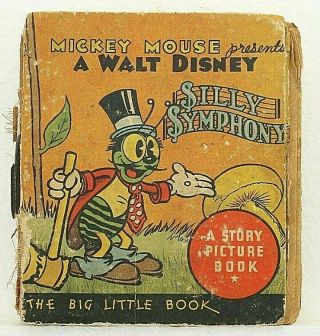 Big Little Book Mickey Mouse Walt Disney Silly Symphony Picture Book 1934