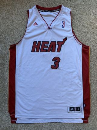 Adidas Authentic Nba Miami Heat Dwayne Wade 3 Swingman Jersey Mens Xl,  2” Length