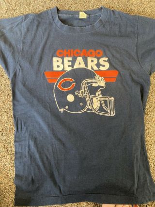 Old Vintage 80’s Screen Stars Nfl Chicago Bears Single T Shirt Size Large